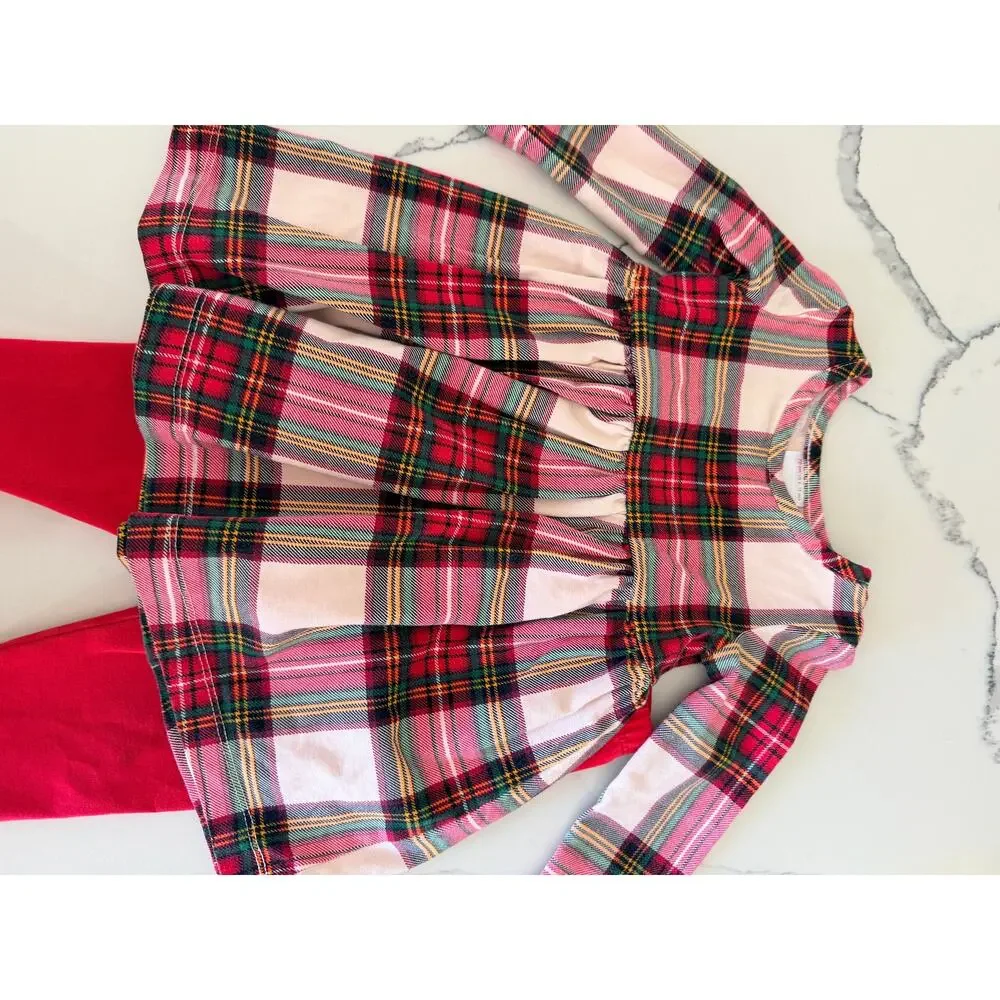 Hanna Andersson Baby Holiday Skater Dress & Leggings Set 9-12 Months